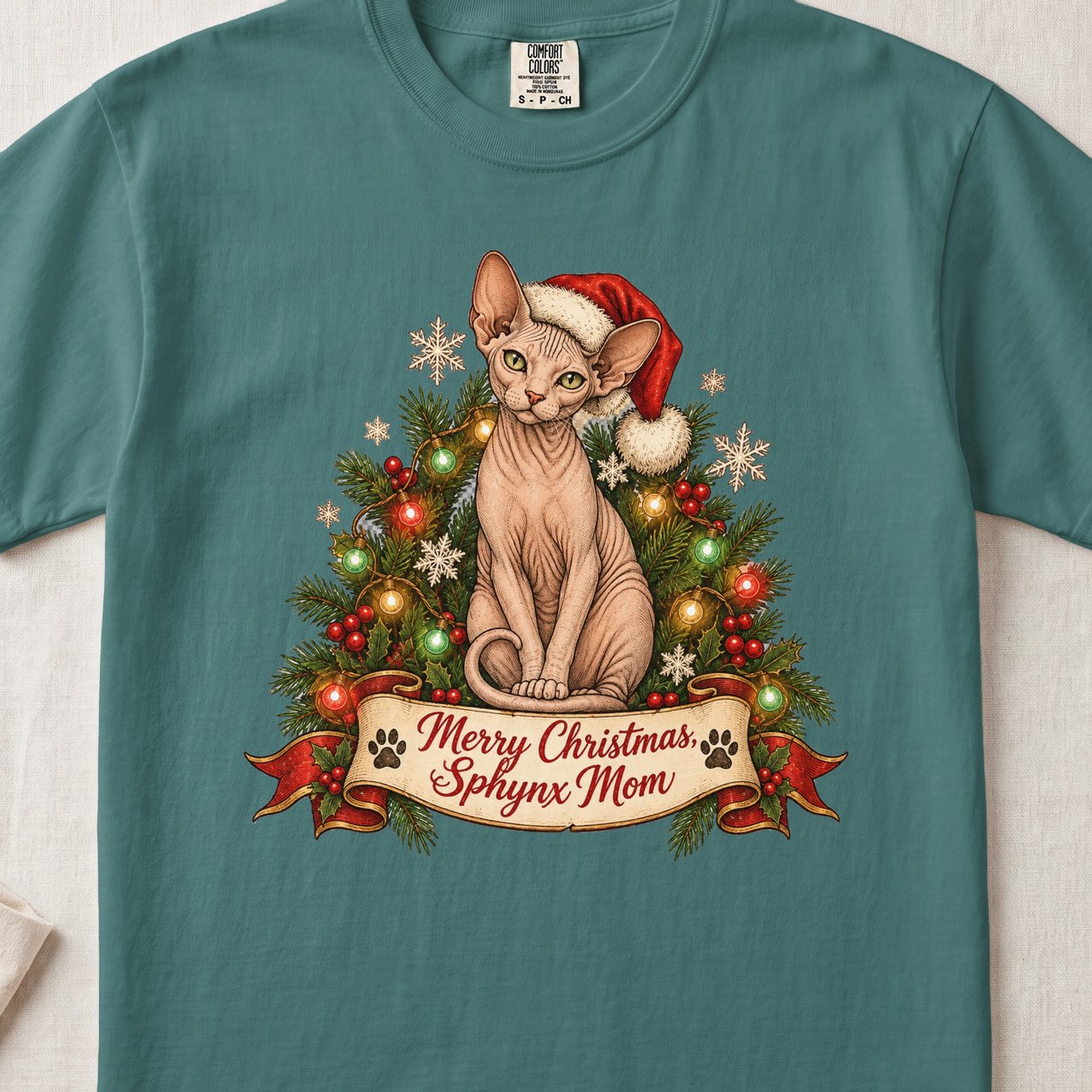 Merry Christmas Sphynx Mom Shirt – Sphynx Cat Holiday Tee