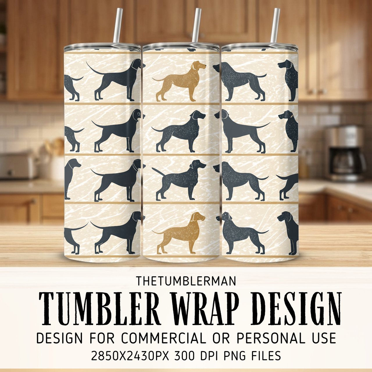 Rustic Canine Charm Digital Design Size Bundle Png