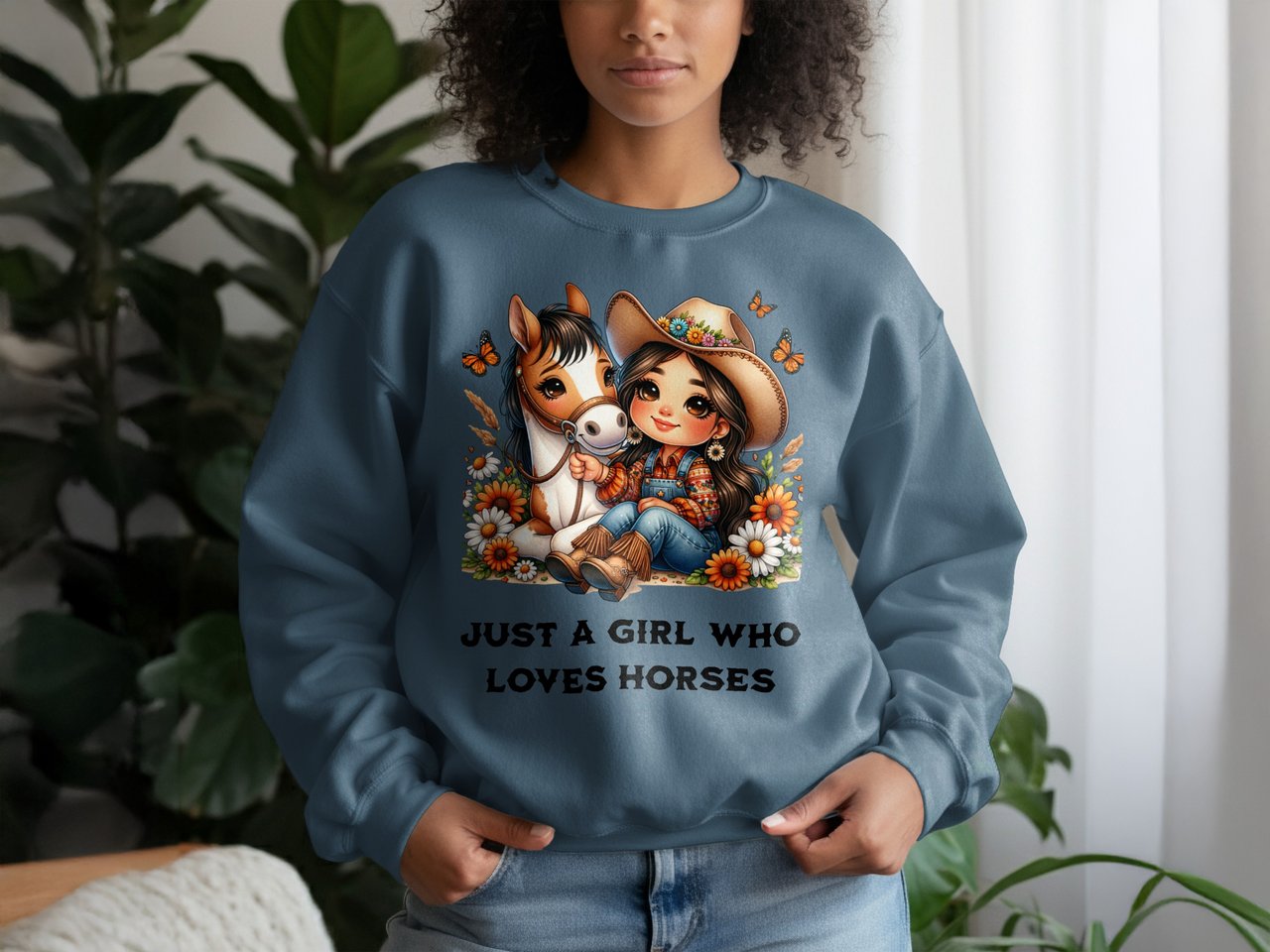 Horse Lover T Shirt, Just A Girl Who Loves Horses Tee, Cute Cowgirl Shirt, Horseback Riding TShirt, Equestrian T Shirt, Country Girl Tee