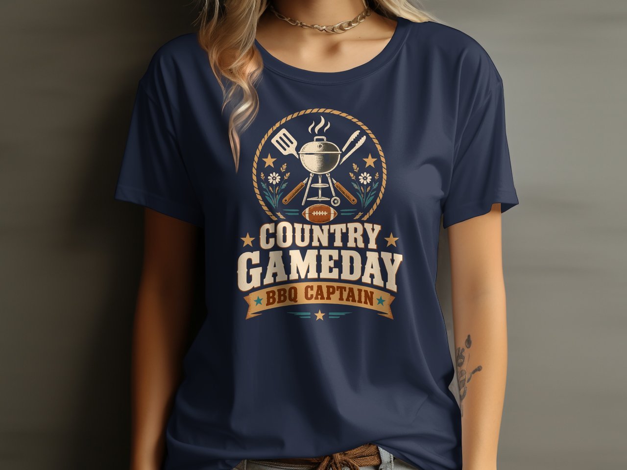 Country Gameday BBQ Captain Tee or Sweatshirt