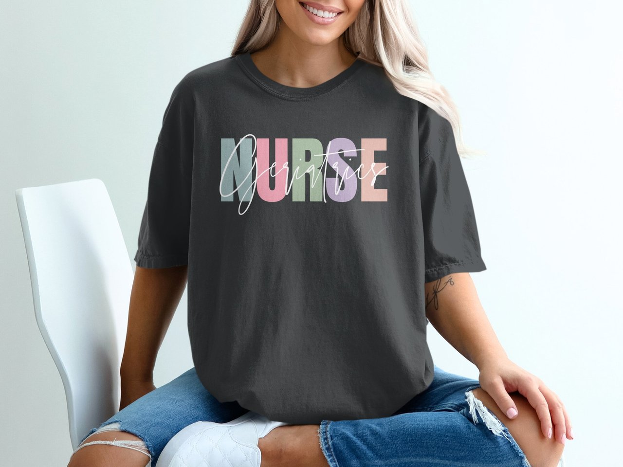 Geriatrics Nurse Pastel Aesthetic Tee