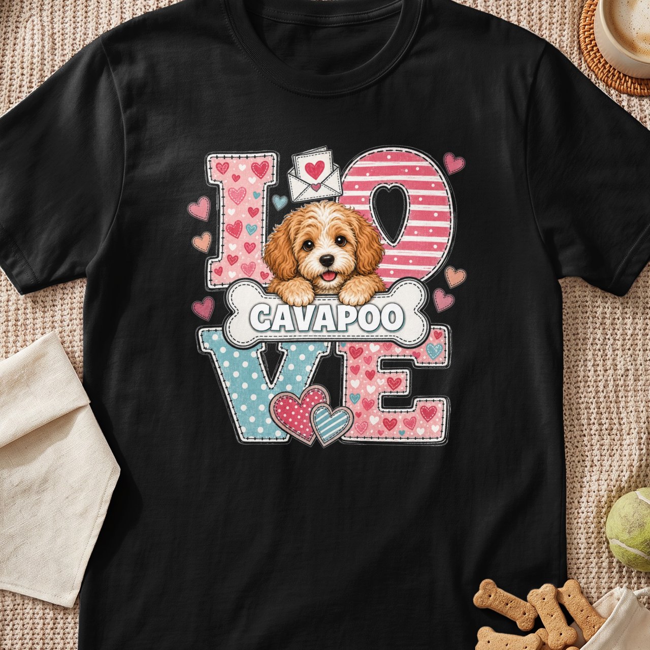 Cavapoo Love Hearts Tee