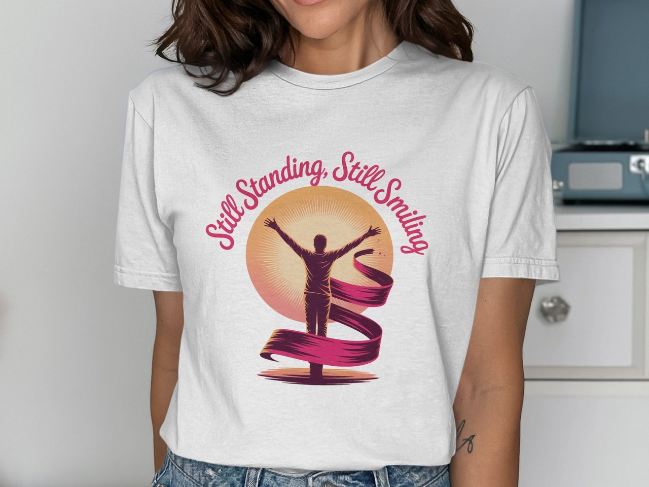 Cancer fighting t-shirt, Still Standing Still Smiling, inspirational tee, positivity shirt, survivor shirt, gift for fighters, cancer