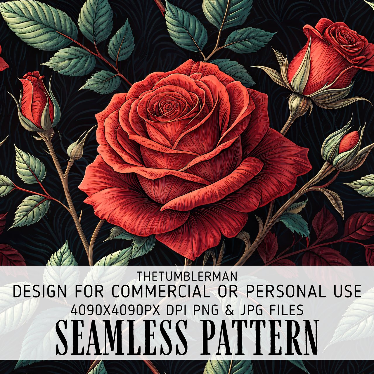 Red Rose Tumbler Design, Floral Digital Papers, Watercolor Flower Backgrounds, Junk Journal Pages, Printable png, Digital Scrapbooking Paper