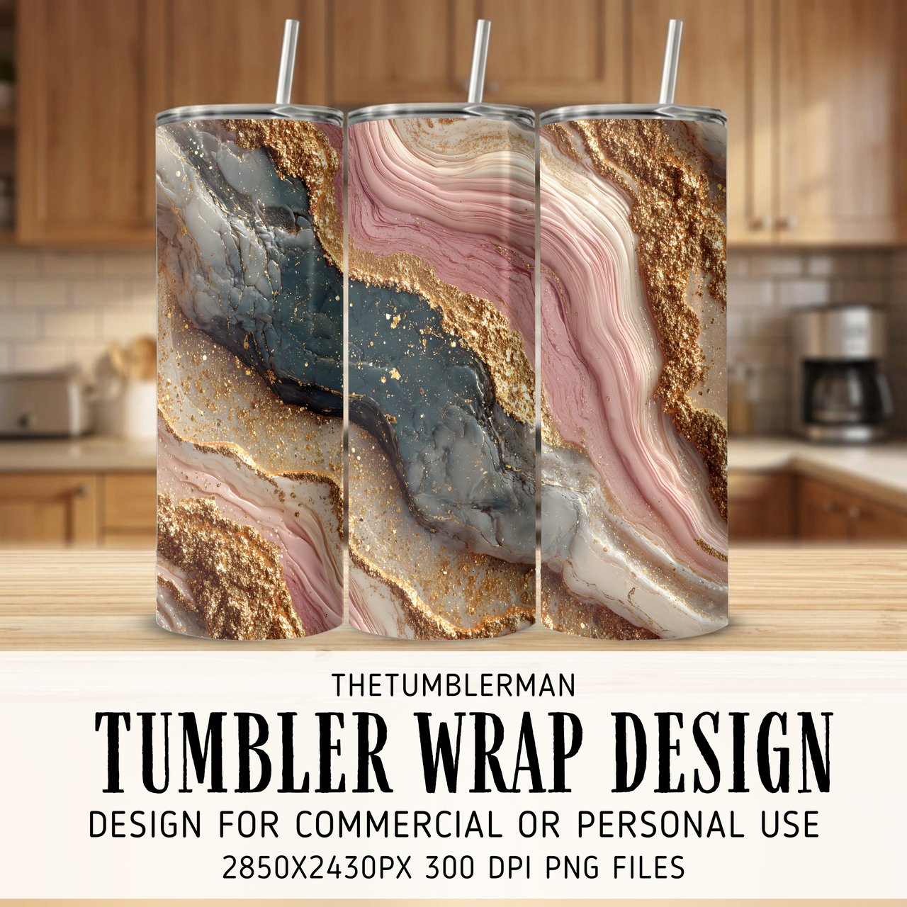 20 oz Tumbler Wrap Sublimation, Pink Marble Gold, Digital Download, Straight Tapered PNG, Tumbler Design, Unique Tumbler Wrap Designs