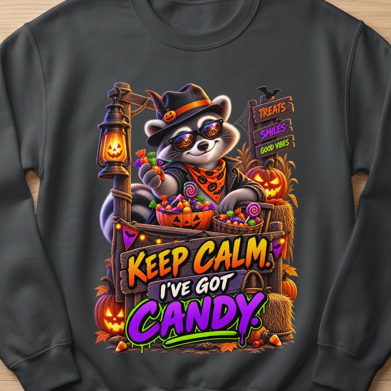 Keep Calm Randy the Raccoon Halloween Sweatshirt