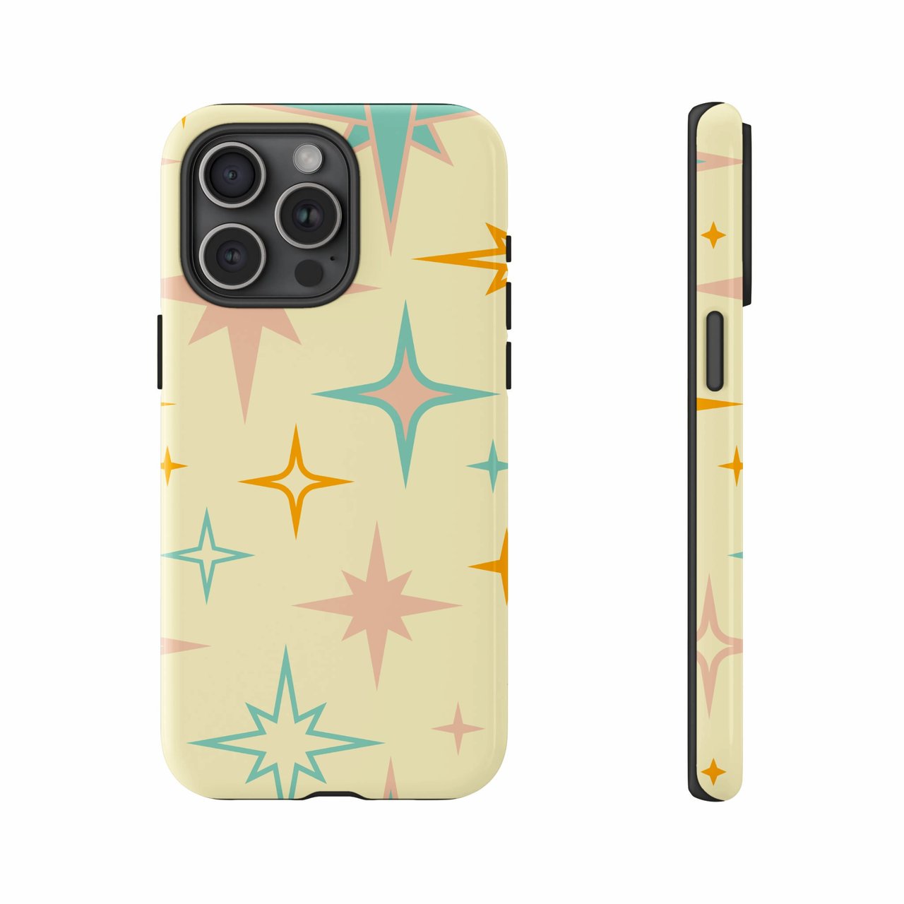 Retro Stars iPhone Case: Mid-Century Modern, Colorful, Seamless Pattern