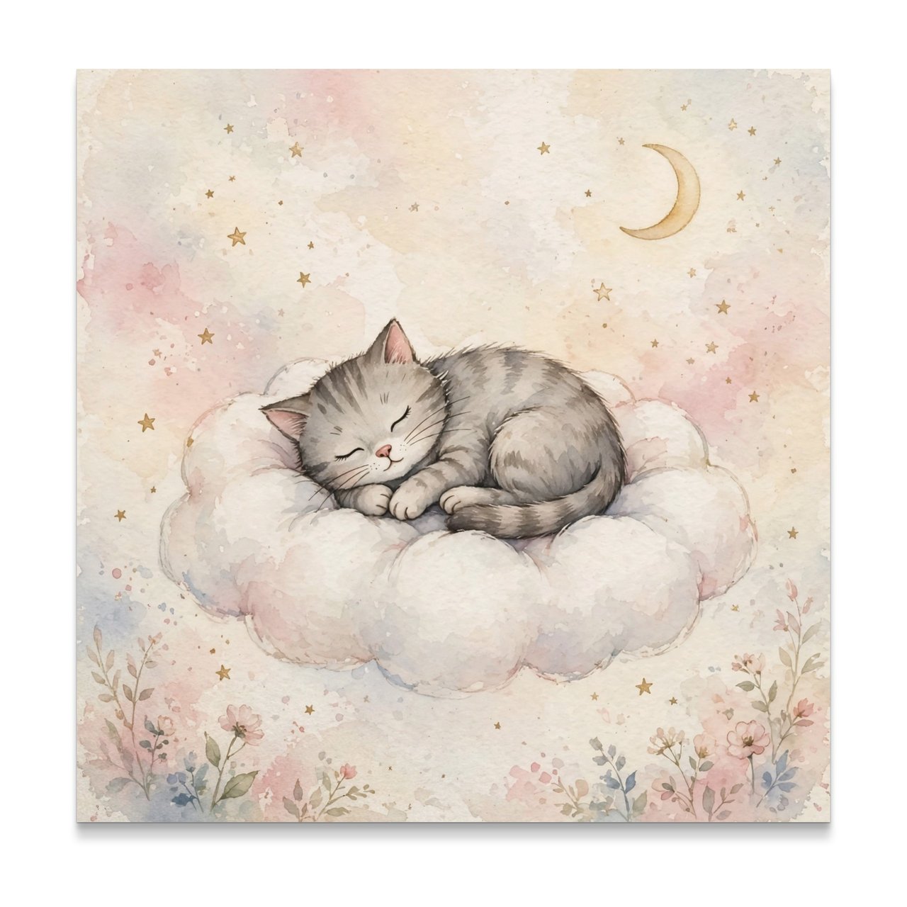 Cat Memorial Print Personalized | Sleeping on a Cloud | Cat Loss Gift