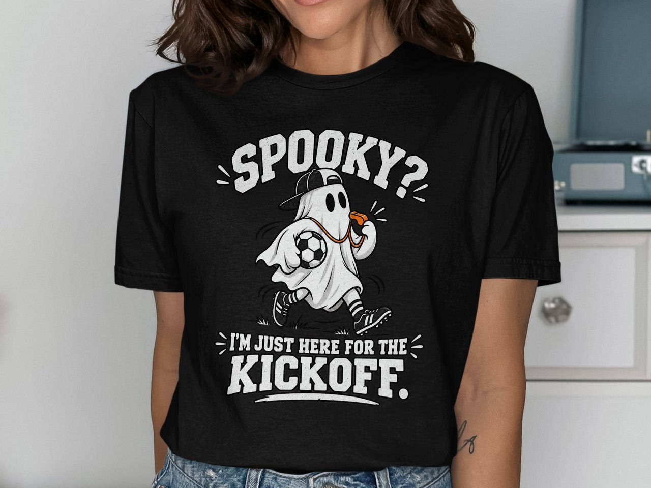 Spooky Soccer Ghost Kickoff Tee