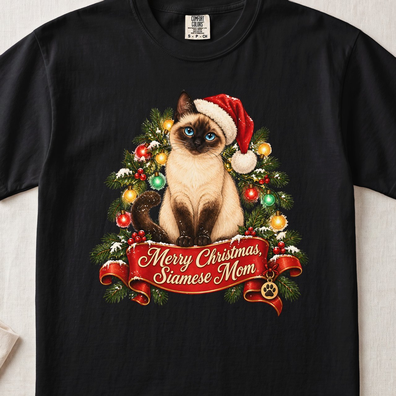 Merry Christmas Siamese Mom Shirt – Siamese Cat Holiday Tee
