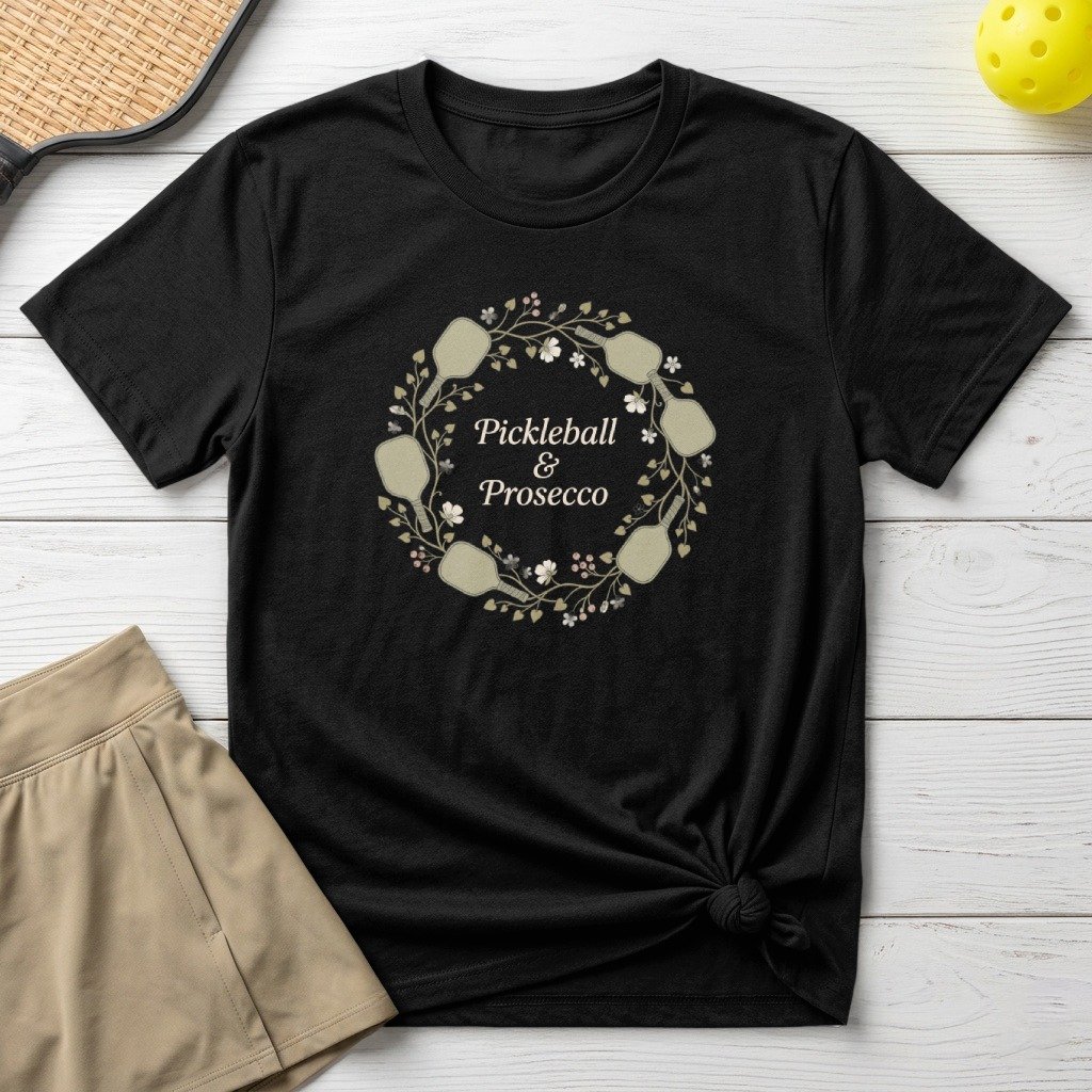 Pickleball & Prosecco Wreath Tee