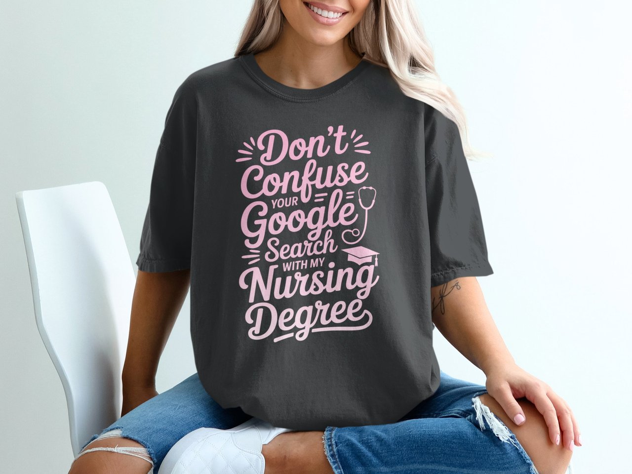 Don't Confuse My Nursing Degree Graphic Tee