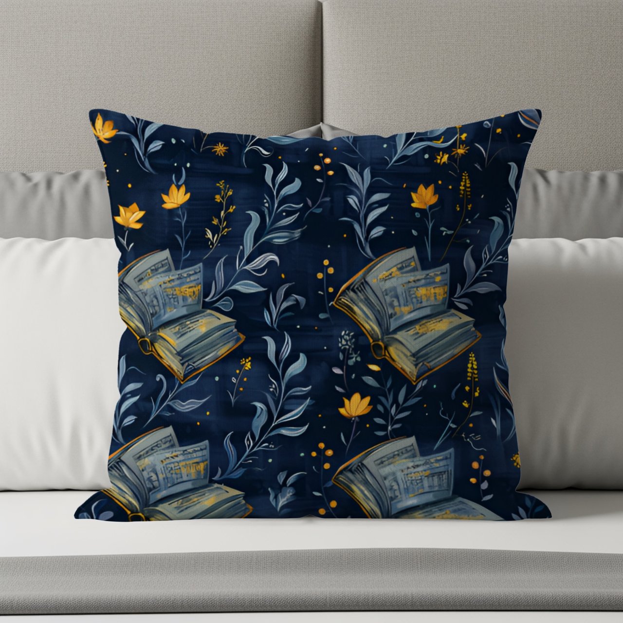 Floral Book Blanket, Dark Academia Aesthetic, Cozy Library Throw, Book Lover Gift, Botanical Bookish Blanket