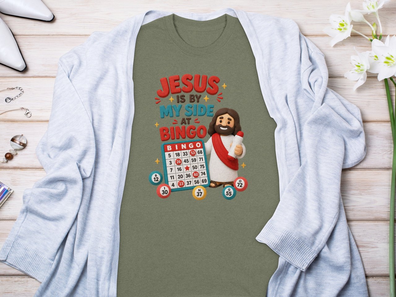 Jesus Is By My Side At Bingo Tee