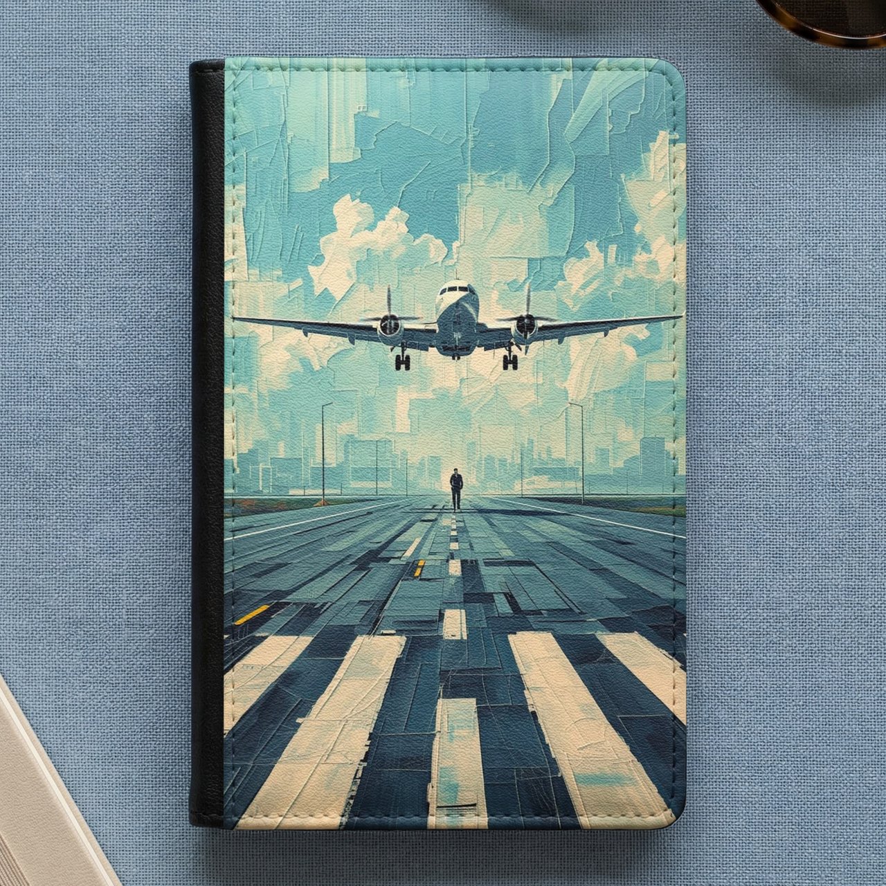 Airplane Runway Passport Cover