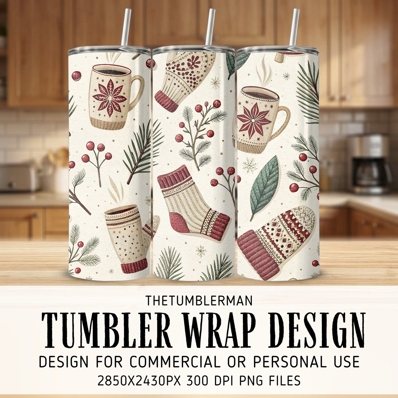 Nordic Hygge Seamless Digital Pattern Size Bundle Png