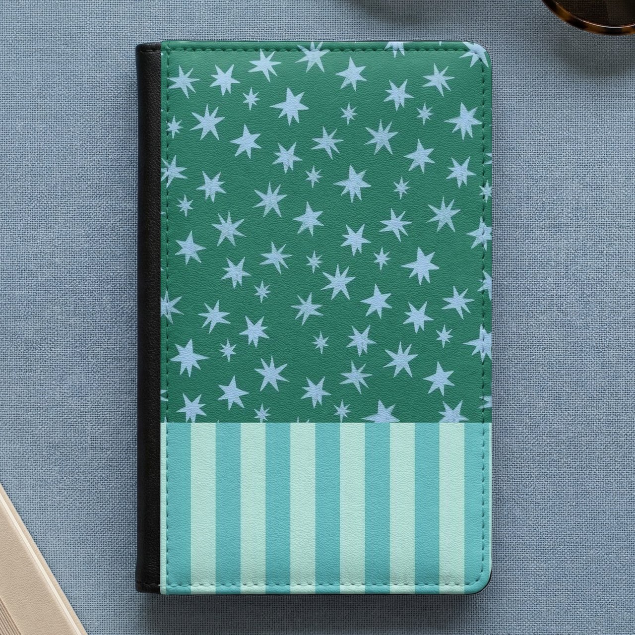 Green Celestial Stars Passport Cover