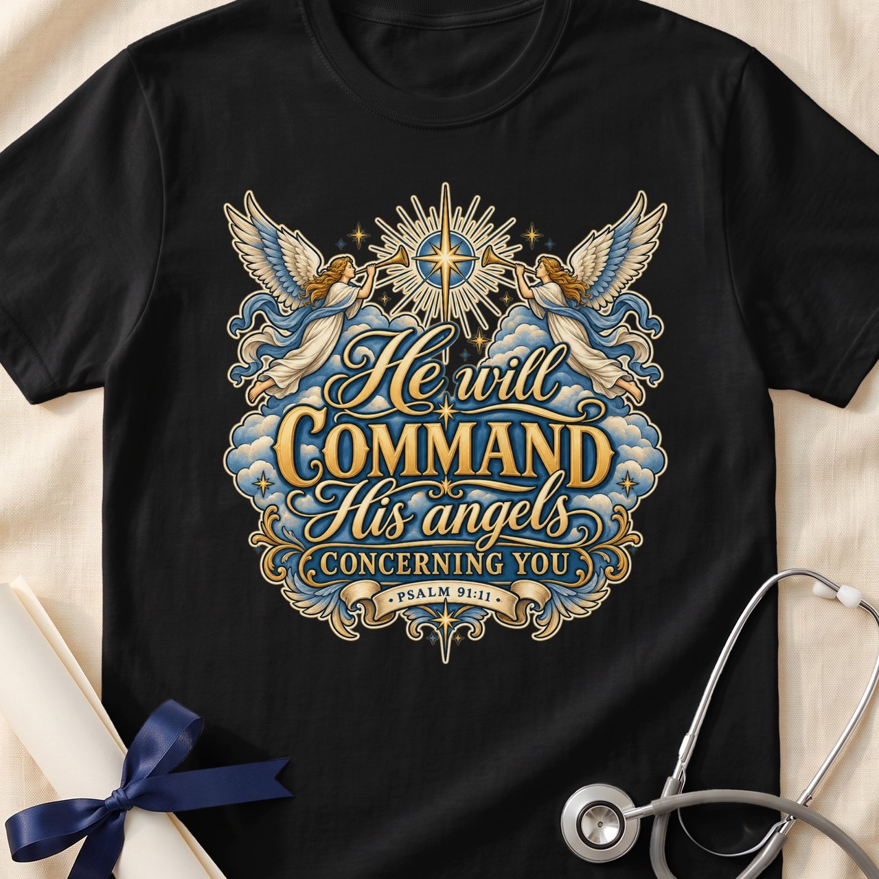 Psalm 91:11 Command His Angels Tee