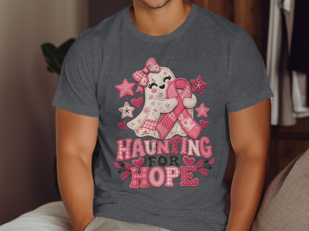 Haunting For Hope Faux Patchwork Tee