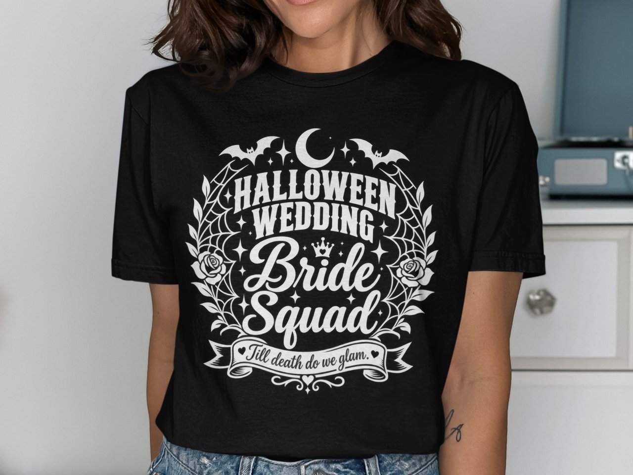 Halloween Wedding Bride Squad Tee