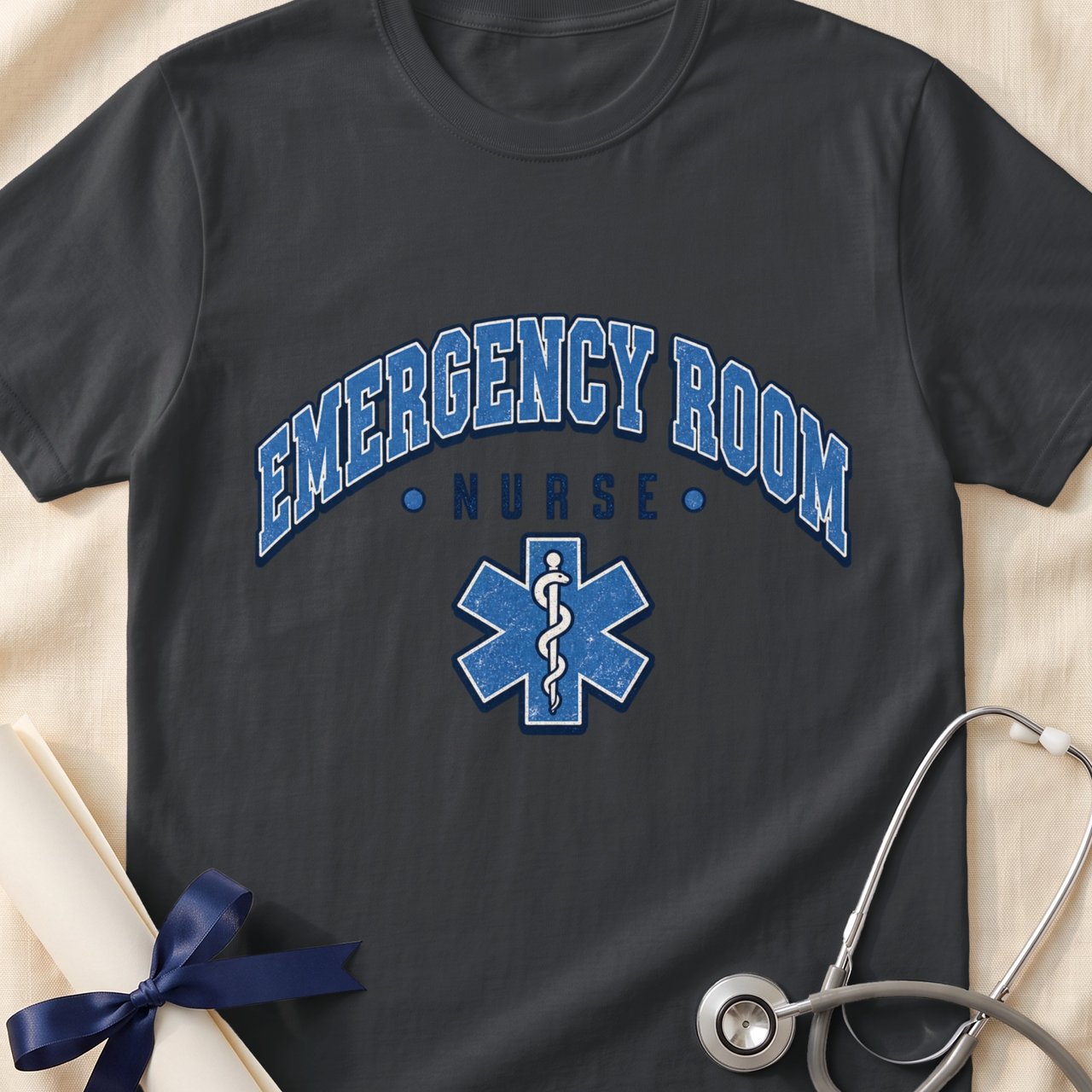 ER Nurse Arc Vintage Caduceus T-Shirt