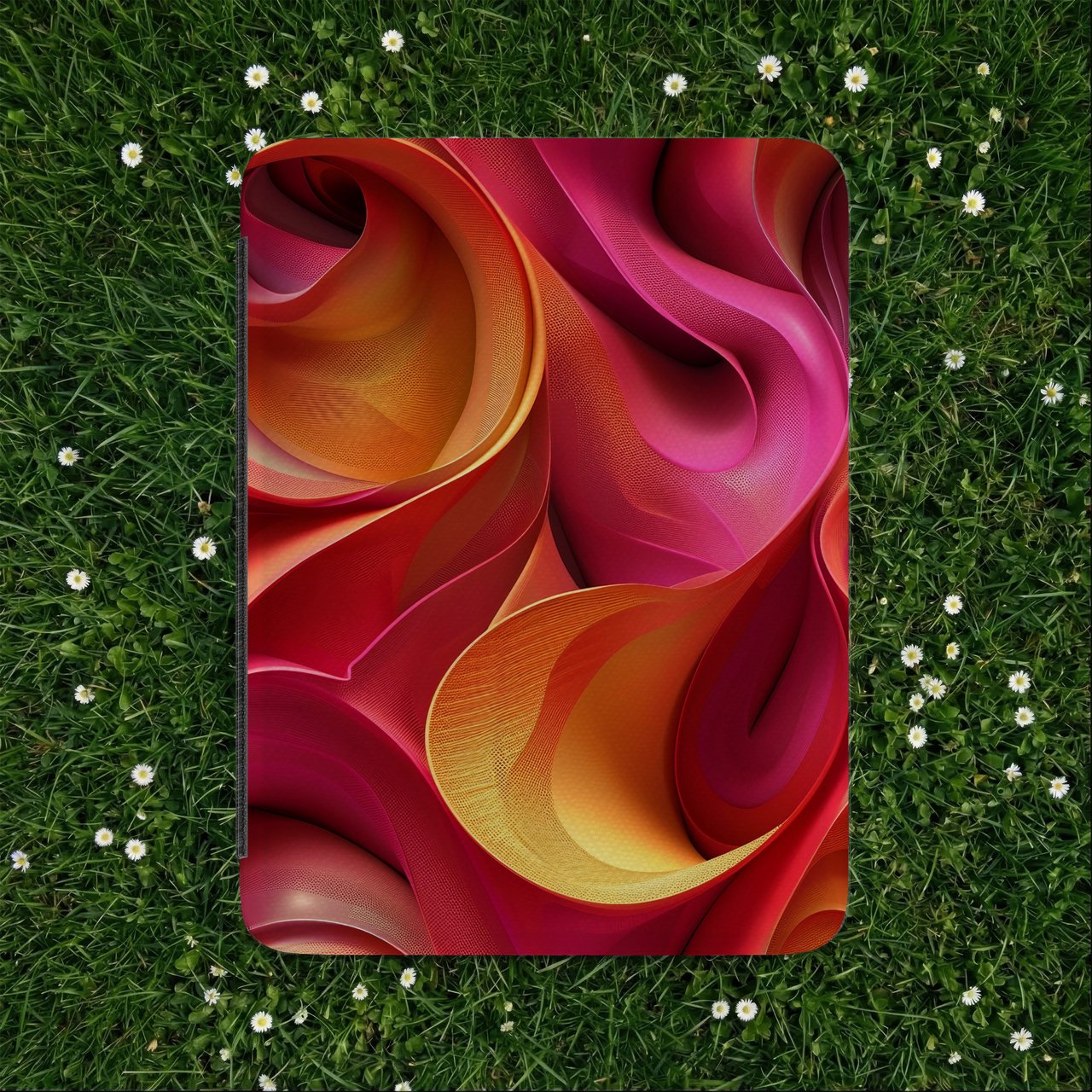 Magenta Ribbon Wave Kindle Case