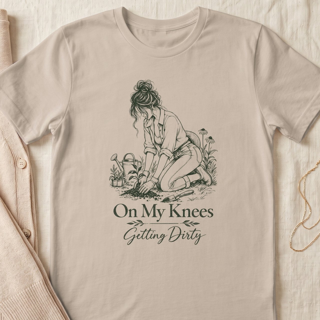 On My Knees Getting Dirty Gardening Tee