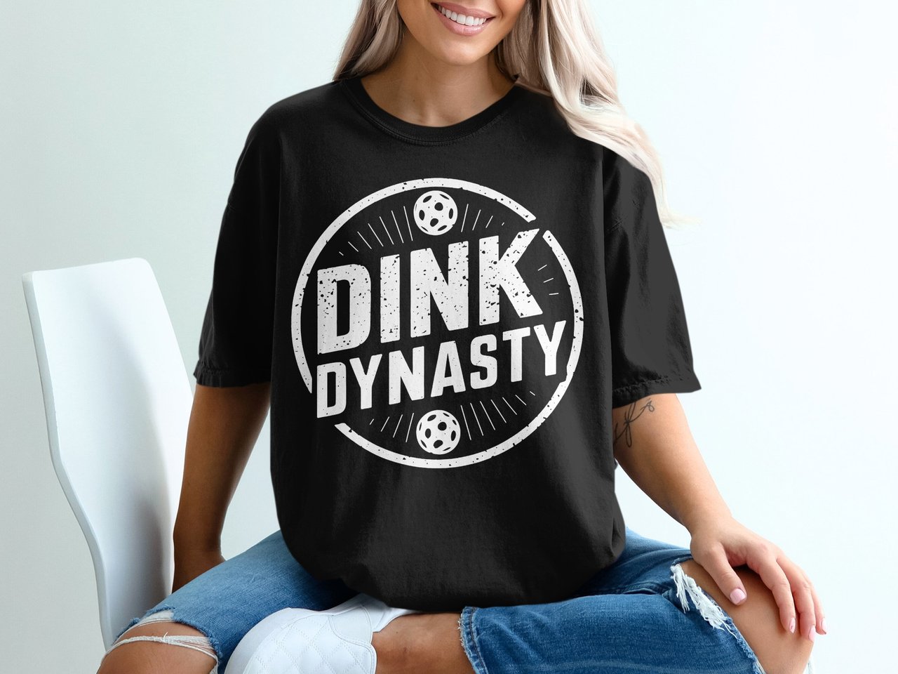 Pickleball Comfort Colors Shirt, Dink Dynasty, Vintage Graphic Tee, Retro Pickleball Player Gift