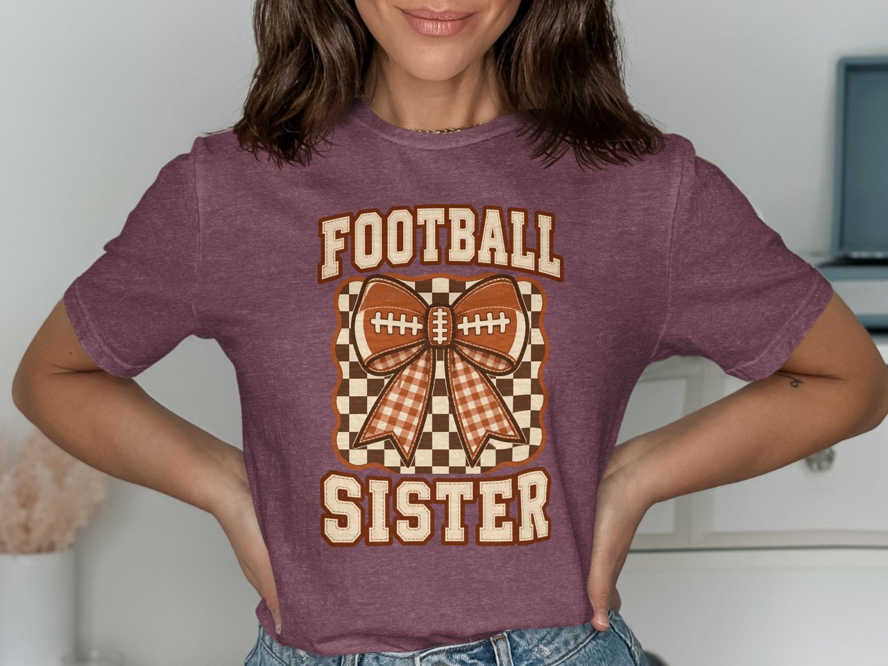 Football Sister Bow Tee
