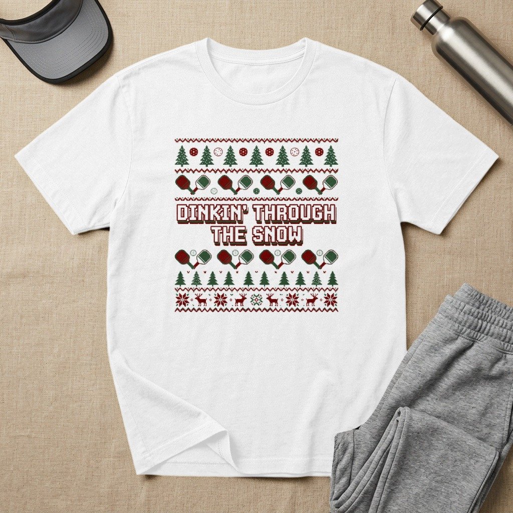 Dinkin' Through The Snow Pickleball Tee
