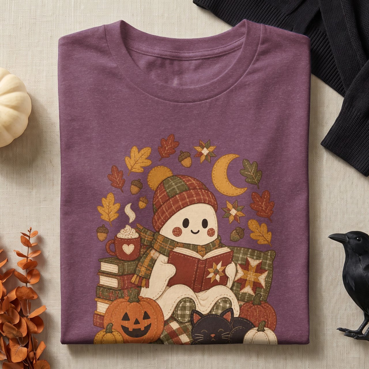Cozy Reading Ghost Tee or Sweatshirt