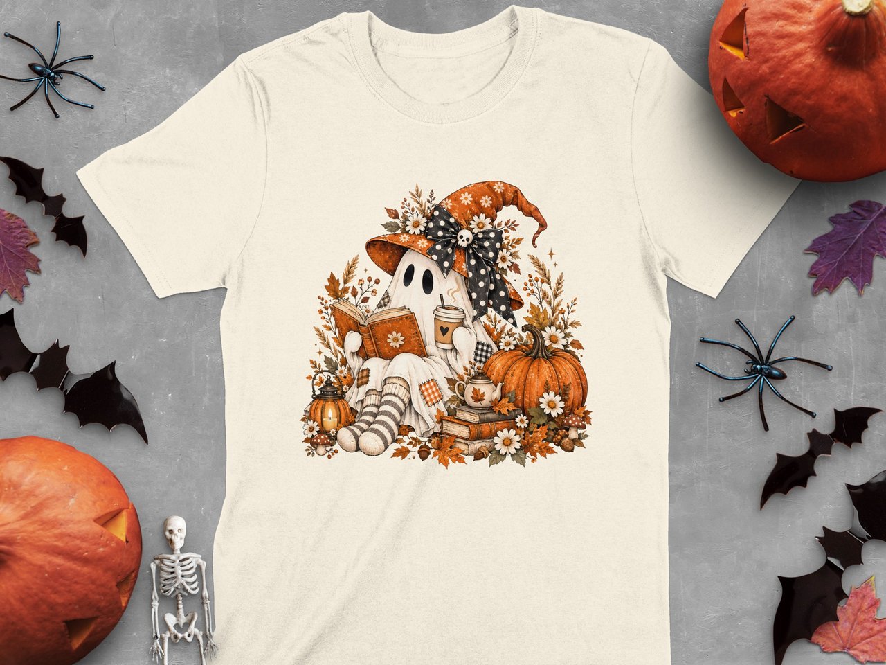 Cozy Bookish Ghost Tee