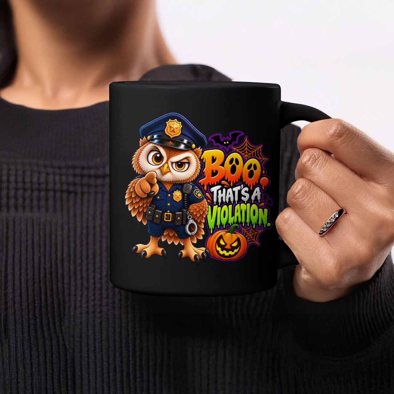 Boo Thats A Violation Police Owl Mug