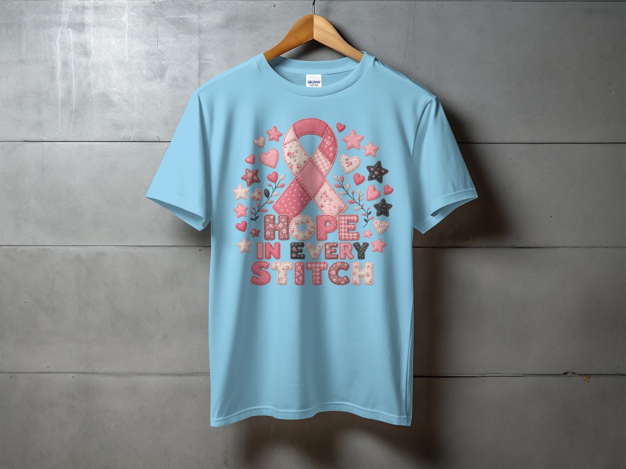 Hope In Every Stitch Faux Patchwork Tee