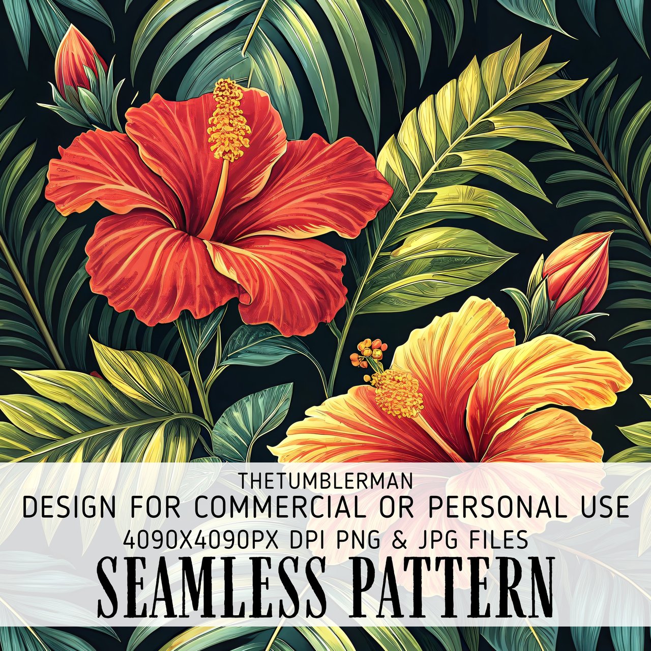 Tropical Tumbler Design, Hibiscus Flower Digital Download, Colorful Floral Tumbler Png, Floral Junk Journal Pages, Digital Scrapbooking