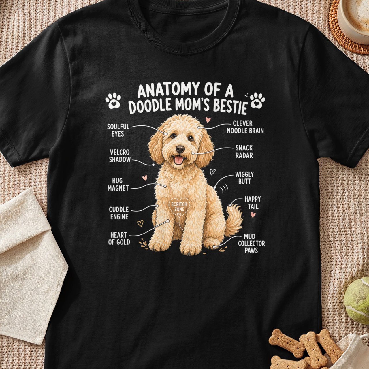 Anatomy of a Doodle Mom's Bestie T-Shirt