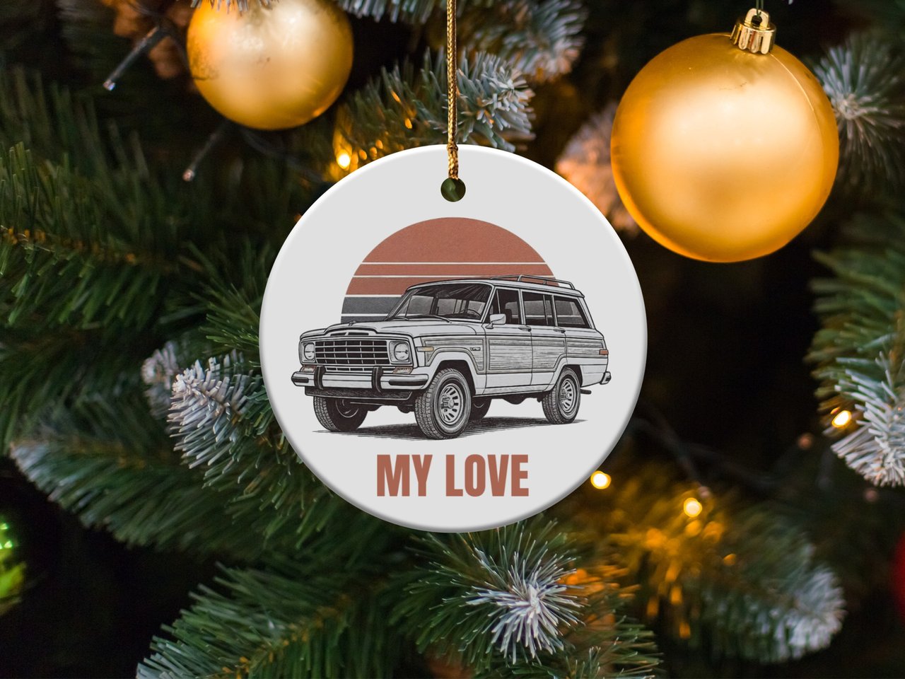 Grand Wagoneer Ornament, Waggy Car Gift, Classic Car Ornament, My Love Ornament, Car Lover Gift, Unique Ornament, Vehicle Ornament