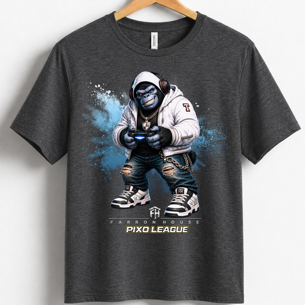 Gorilla Gamer Shirt for Toddler, Funny Virtual Reality Gaming Tee, Kids Birthday Gift, Pixo League by Farron House