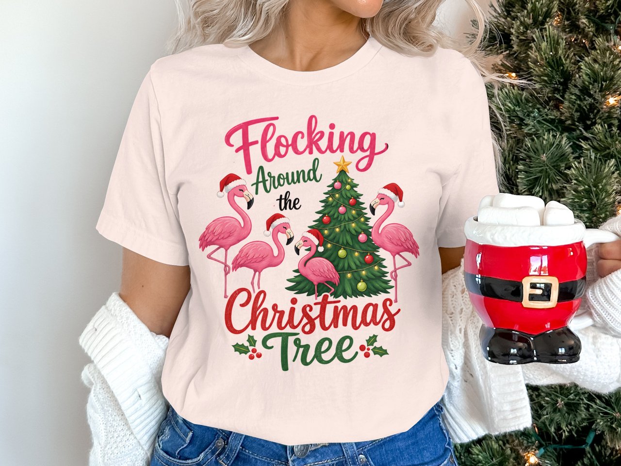Flocking Around The Christmas Tree Tee