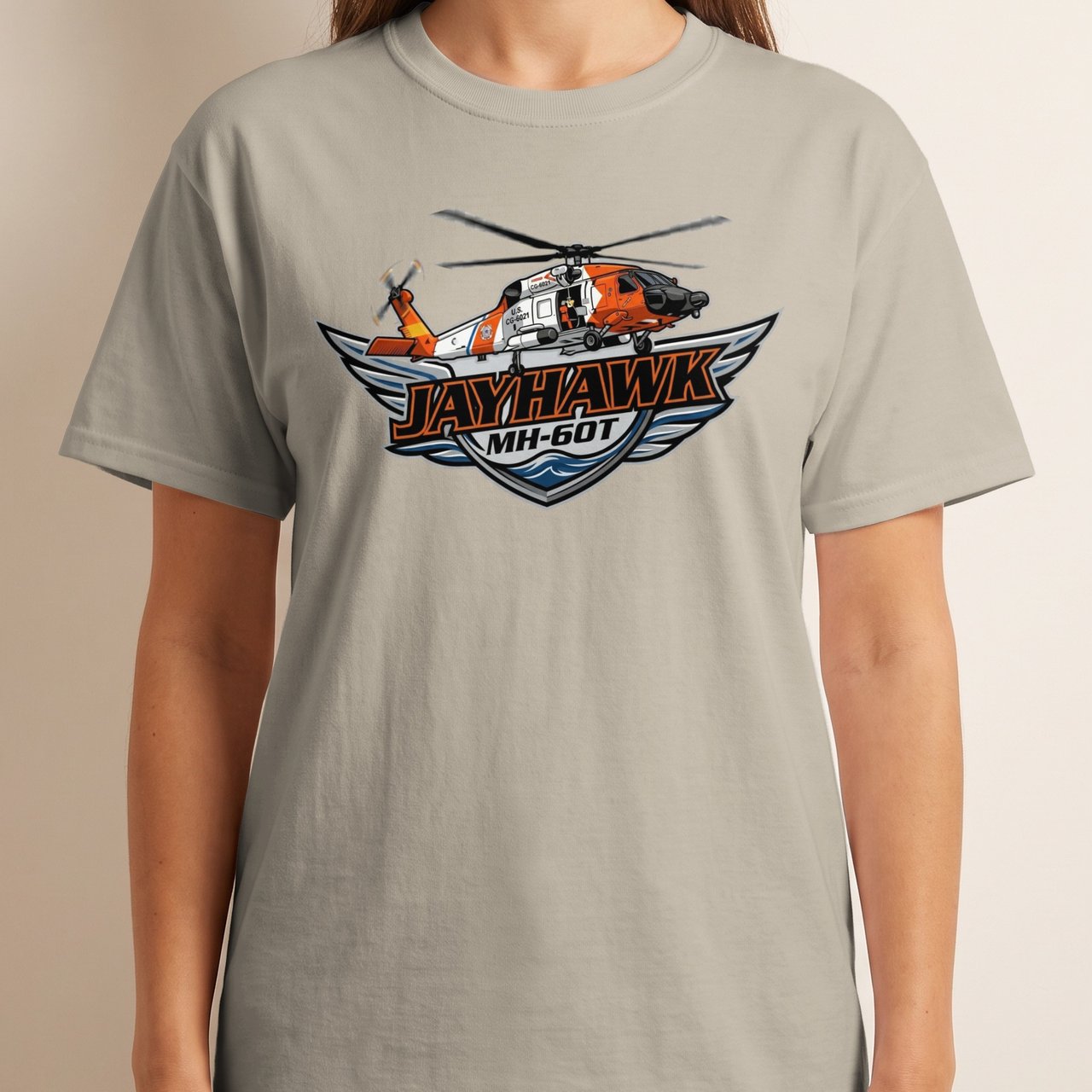 Jayhawk MH-60T Helicopter T-Shirt, Search and Rescue Aviation Shirt, Military Pilot Gift, Aviator Graphic Tee, Flight Crew Apparel