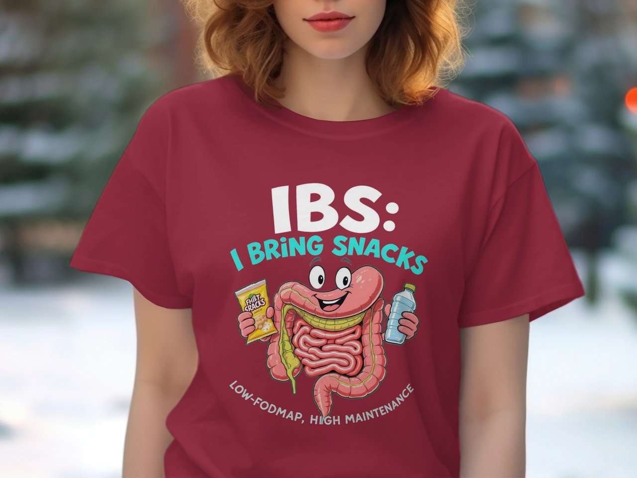 IBS T-Shirt, Funny Gut Health Tee, I Bring Snacks Shirt, Low FODMAP TShirt, High Maintenance Clothing, Digestive System T Shirt, Gut Tee