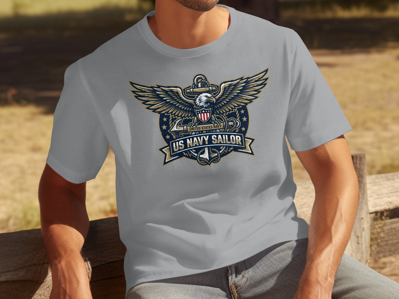 US Navy Sailor T-Shirt, Patriotic Military Tee, US Navy Veteran Gift, Eagle Anchor United States Navy Pride Shirt, Deployment Welcome Home