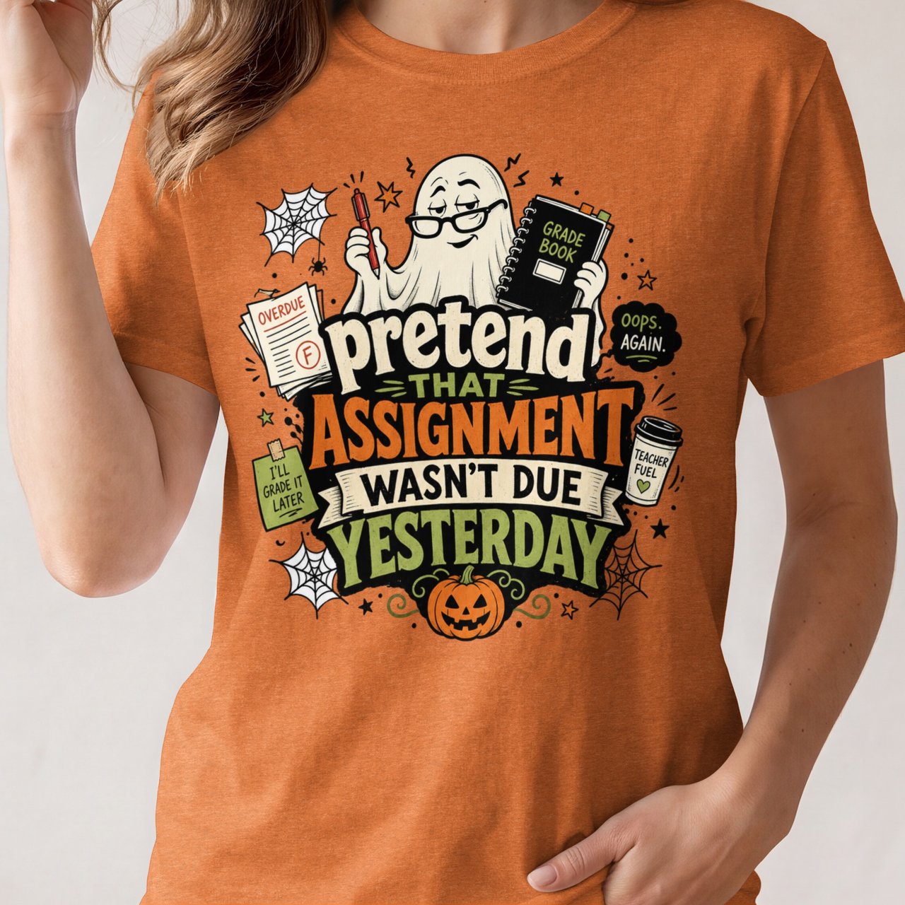 Funny Teacher Ghost Halloween Tee