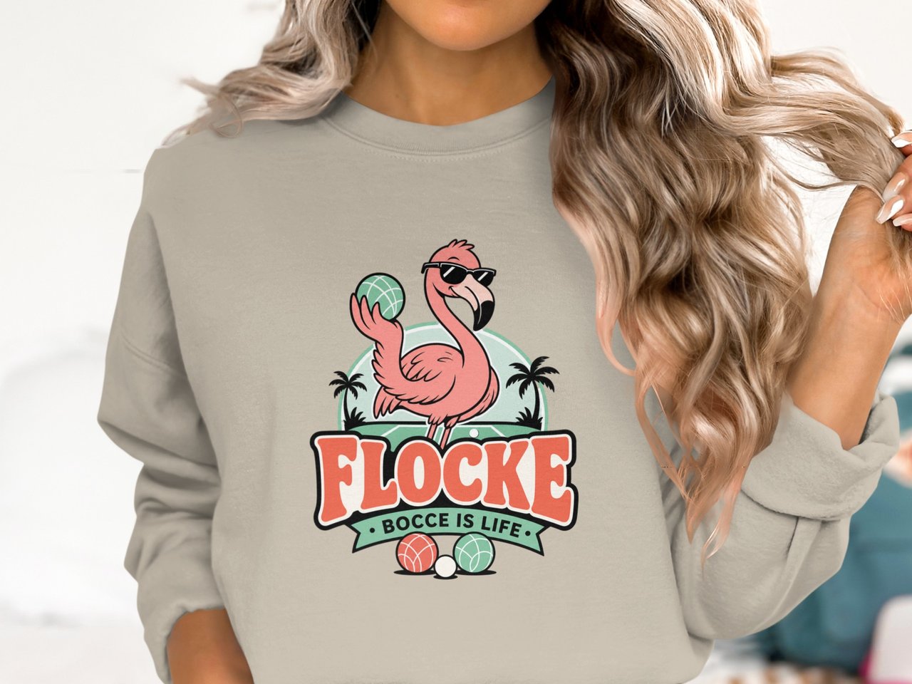 Retro Bocce Flamingo Sweatshirt
