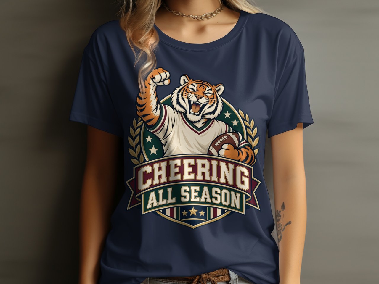Cheering All Season Tiger Tee or Sweatshirt
