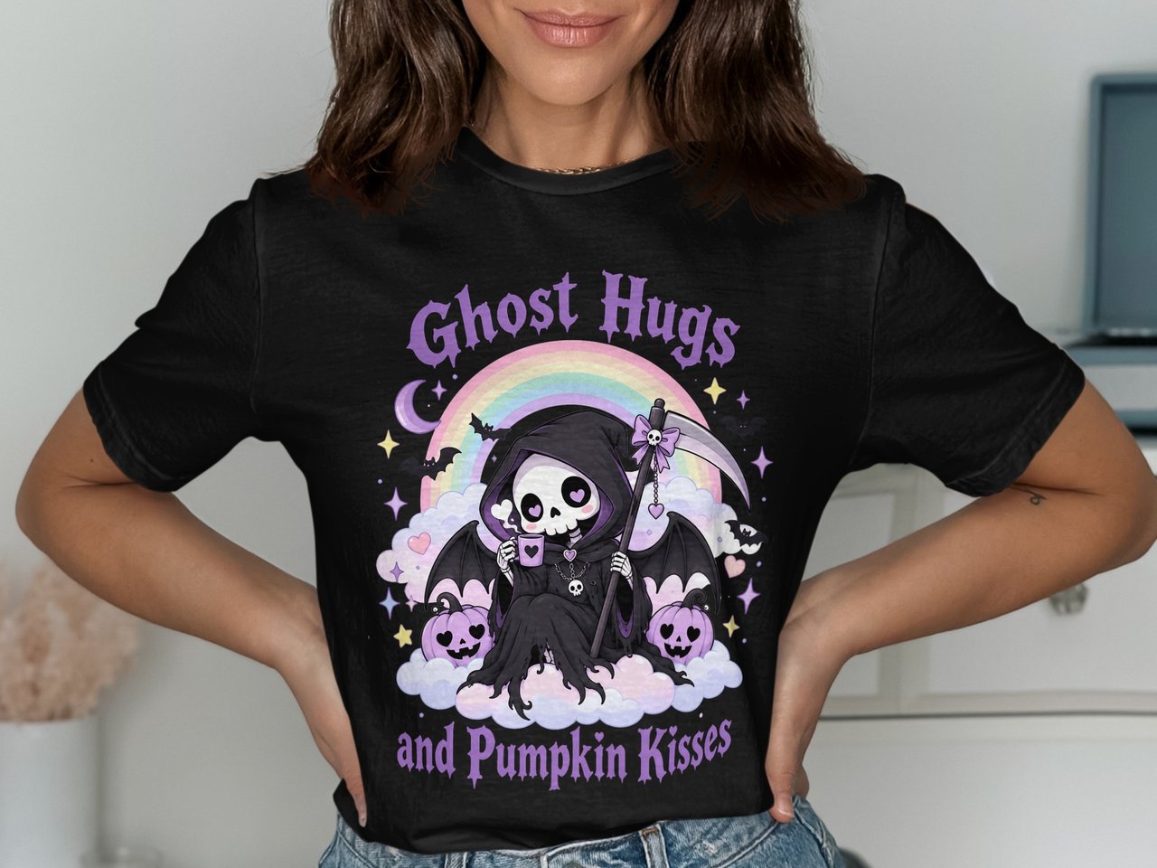 Ghost Hugs and Pumpkin Kisses Tee or Sweatshirt