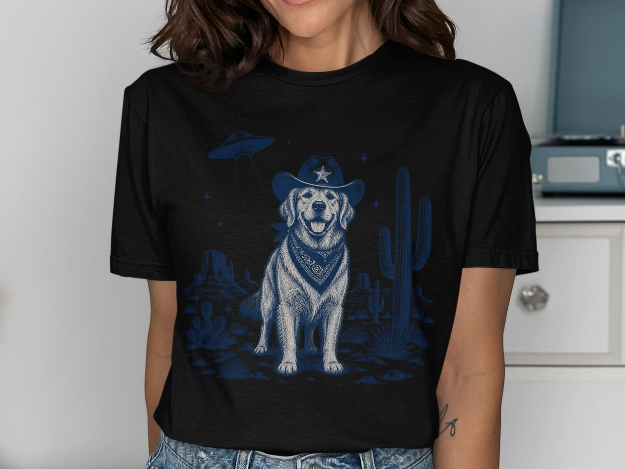 Space Cowboy Dog Tee