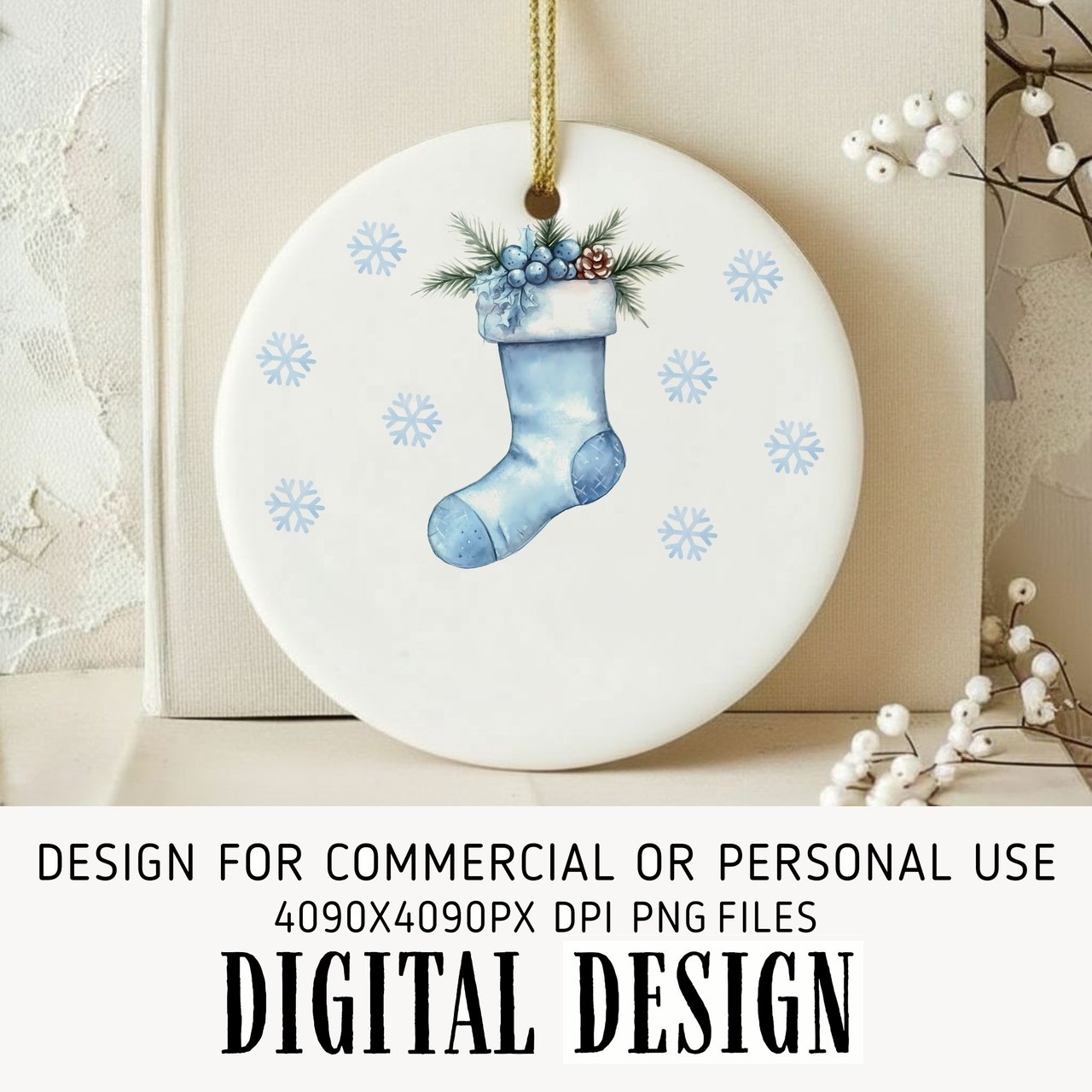 Baby First Christmas Stocking Digital Design