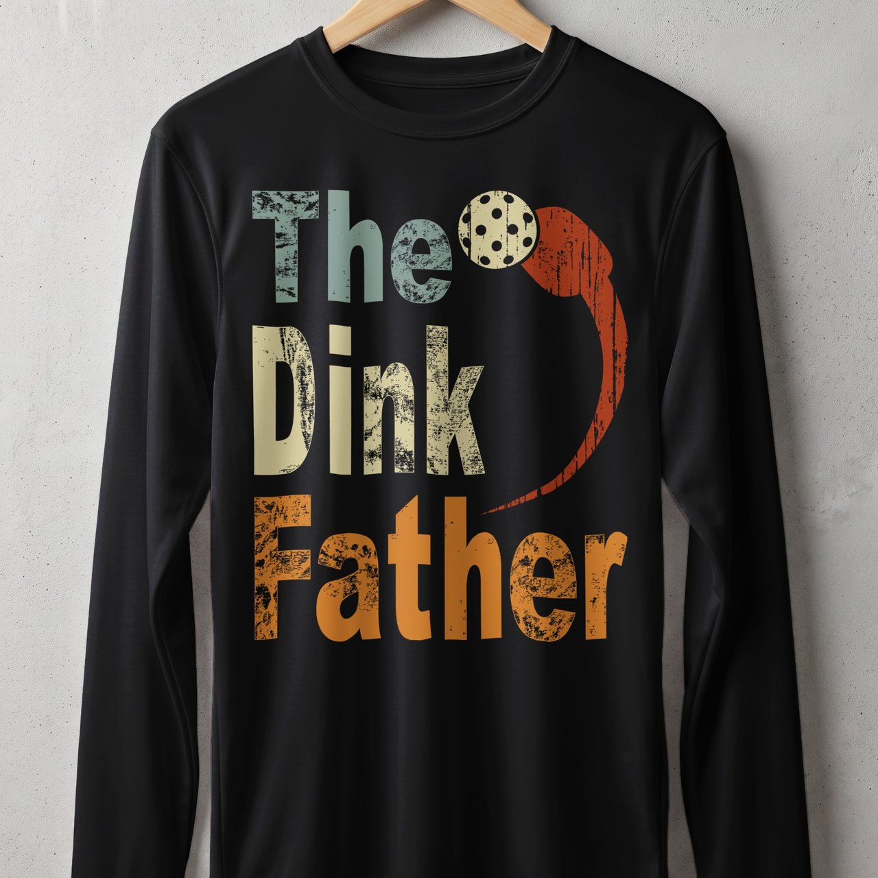 Pickleball Sport-Tek Long Sleeve Tee, The Dink Father, Lightweight Moisture Wicking Sun Shield Shirt