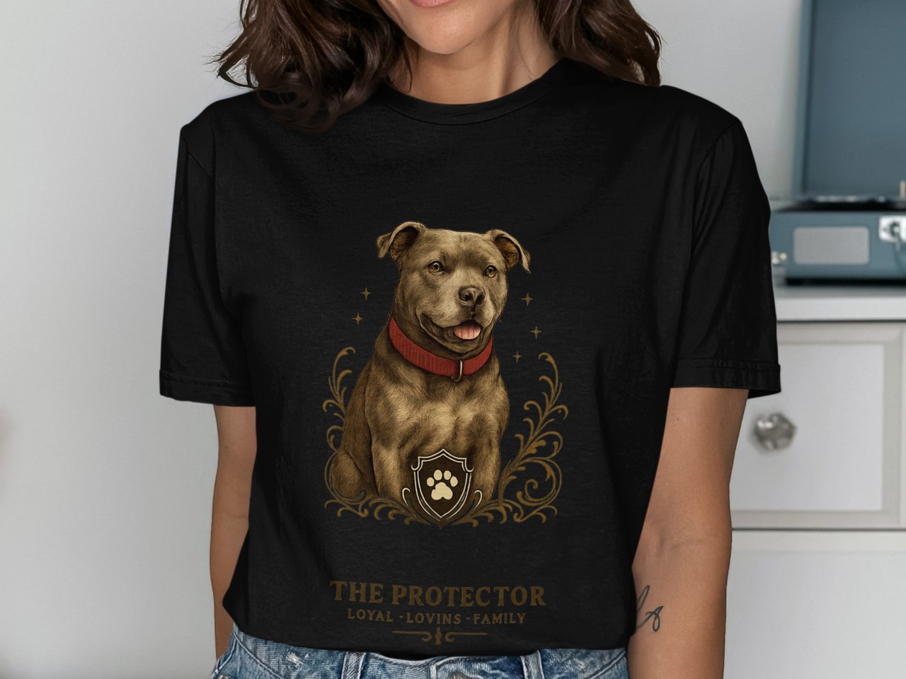 The Protector Pitbull Tee | Pit Bull Shirt | Pittie Lover Gift | Dog Mom Shirt